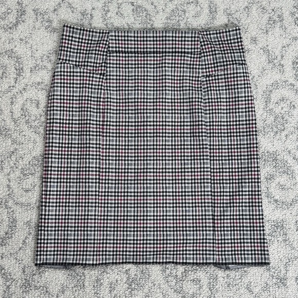 Michael Kors Houndstooth Pencil Skirt Women's Size Large Black‎ & Pink - Picture 1 of 9